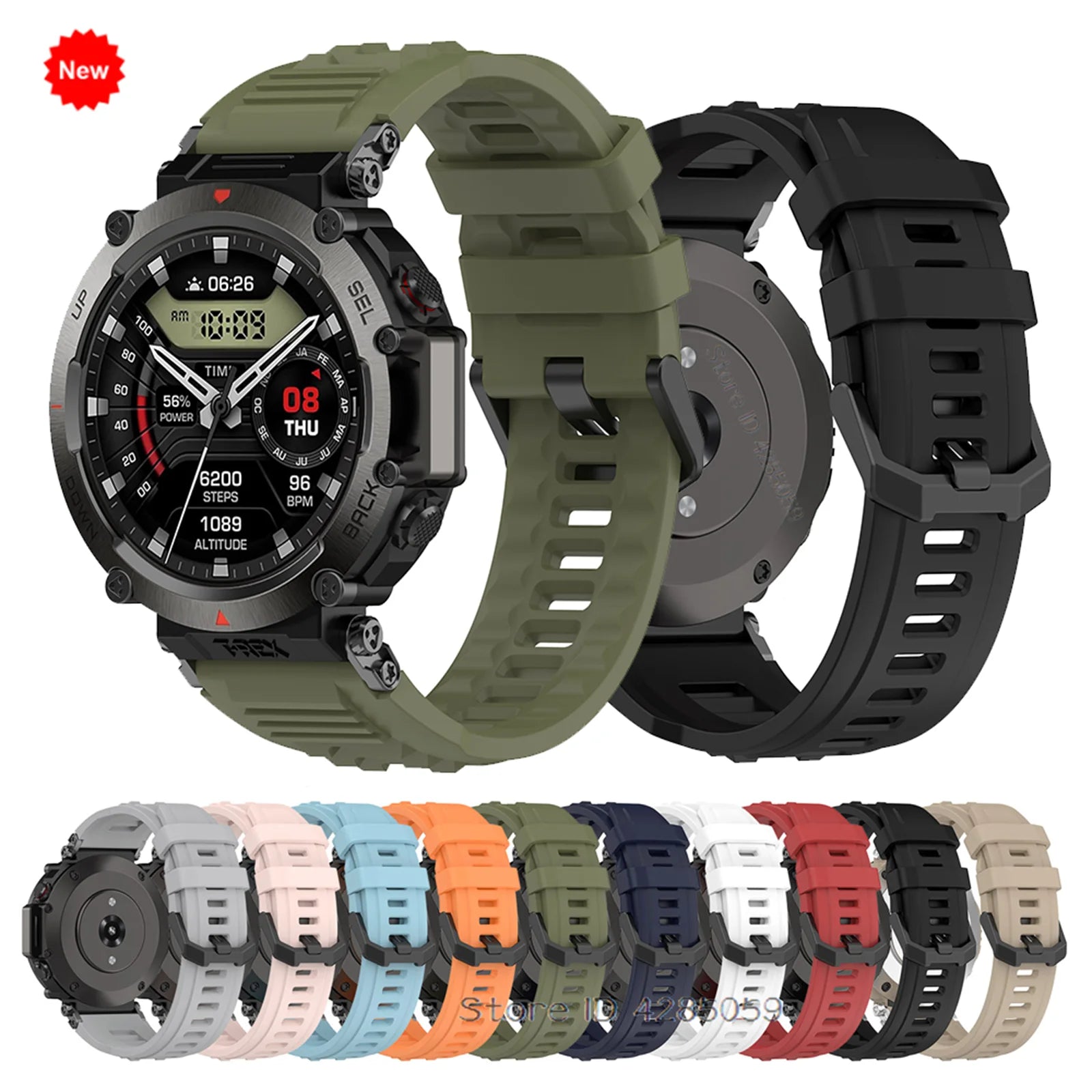 New Silicone Strap for Amazfit T-Rex Ultra Smart Watch Sport Strap Bracelet for Huami Amazfit T-Rex Ultra  Replacement Watchband