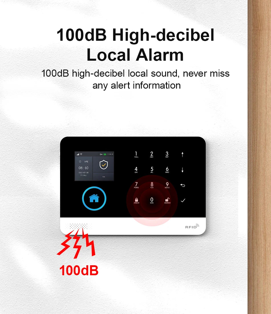PGST WiFi 4G Home Alarm Security System Set Alexa Automation Alarm Security Protection Door Motion Works with Tuya Smart Life