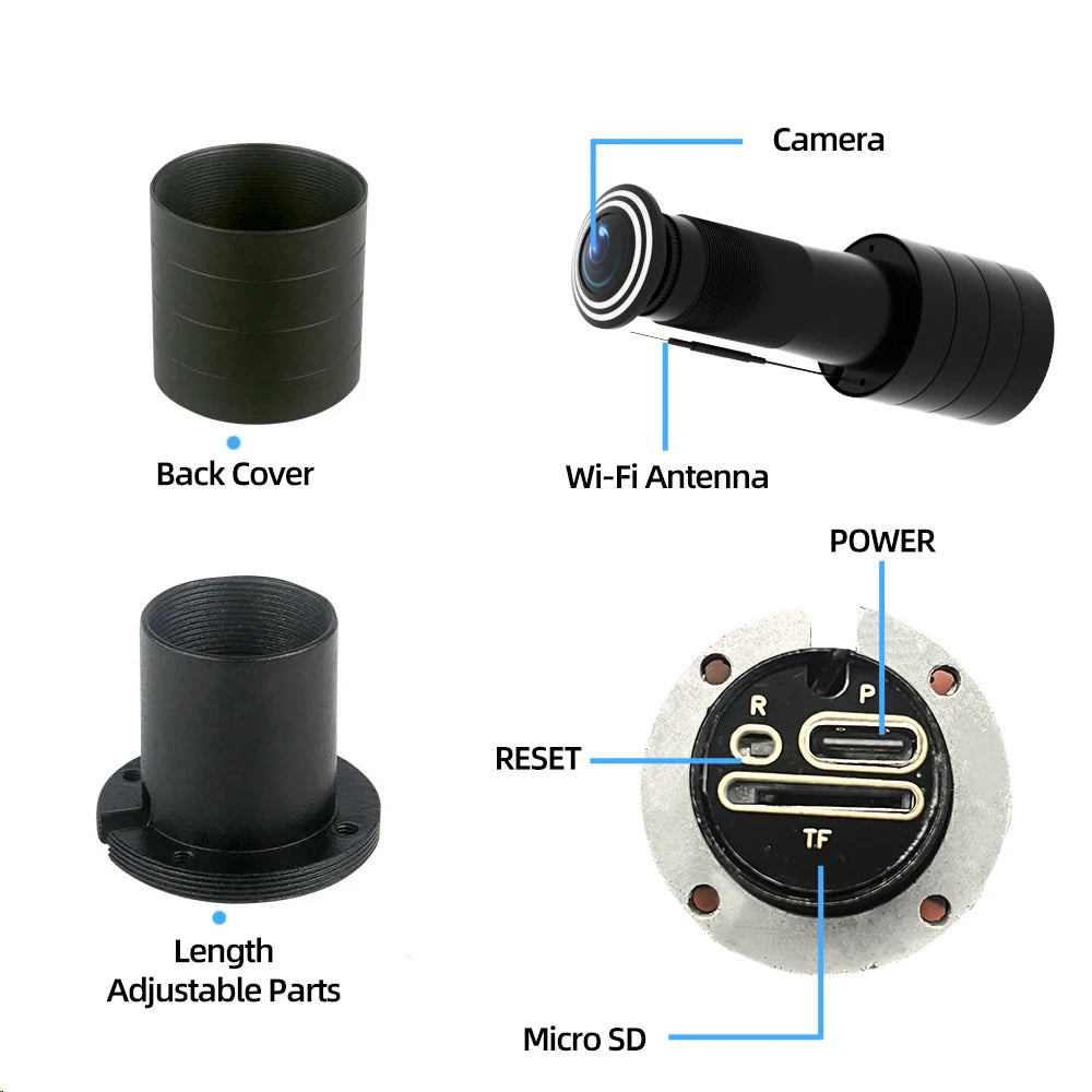 4MP HD Video Peephole WiFi Camera 170° Wide-angle Human Detection Audio Door Viewer Video-eye Wireless FIsheye Camera Tuya APP