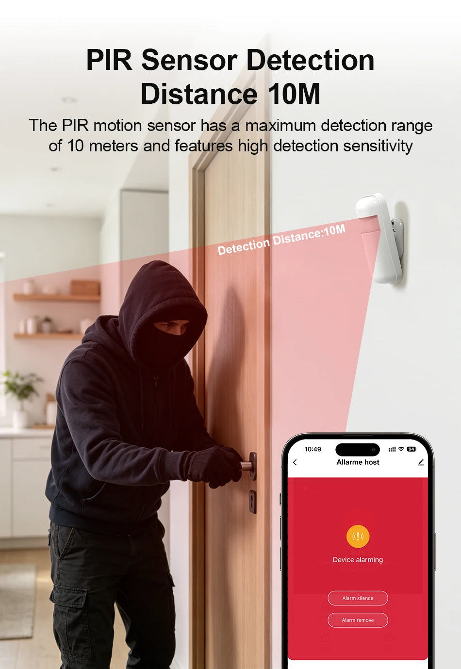 PGST WiFi 4G Home Alarm Security System Set Alexa Automation Alarm Security Protection Door Motion Works with Tuya Smart Life