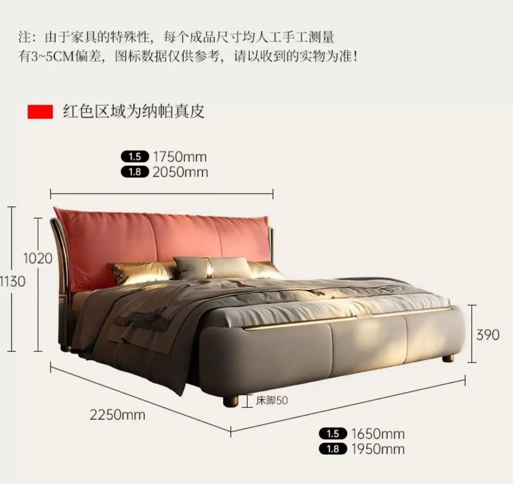 Bedroom Furniture Italian Simple Double Bed Frames Full Size Queen Soft Backrest Wedding Bed Muebles De Dormitorio Furniture