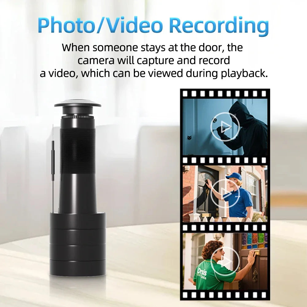 4MP HD Video Peephole WiFi Camera 170° Wide-angle Human Detection Audio Door Viewer Video-eye Wireless FIsheye Camera Tuya APP