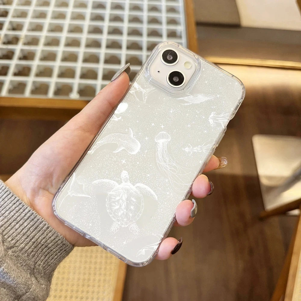 Phone Case For iPhone 17 16 15 14 13 12 11 Pro Air 16E 16Pro Max X XS XR SE2 7 8 Plus Seaside Cowboys Ocean Transparent Cover