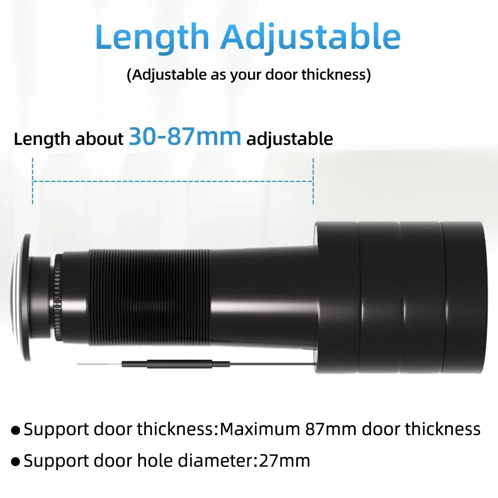 4MP HD Video Peephole WiFi Camera 170° Wide-angle Human Detection Audio Door Viewer Video-eye Wireless FIsheye Camera Tuya APP