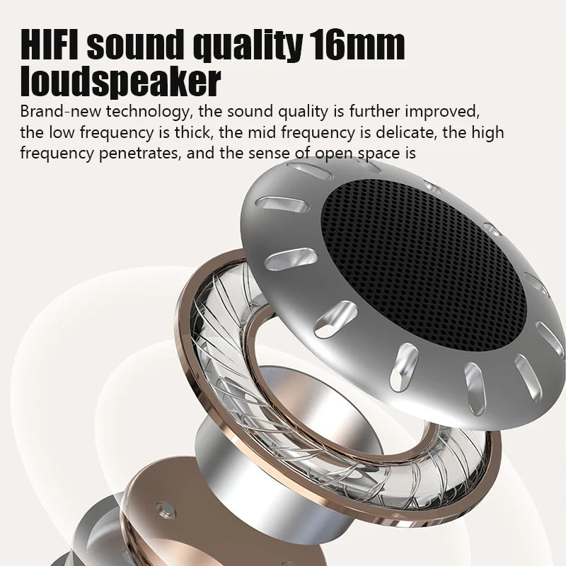 JS7 Wireless Ear-hook Open-type OWS Air Conduction Headphone LED Power Display Memory Card Insertable Bluetooth Earphones Earbud