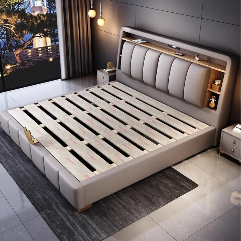 Bedroom Italian Type Bed Modern Aesthetic Double Storage Bed Headboards Multifunction Cama De Lujo Para Dormitorio Furnitures