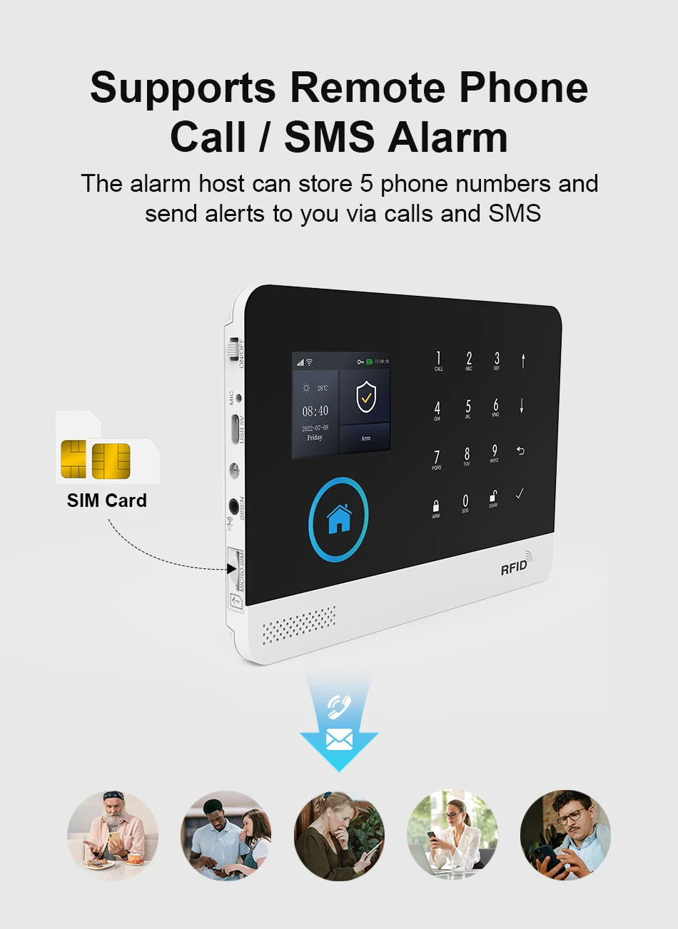 PGST WiFi 4G Home Alarm Security System Set Alexa Automation Alarm Security Protection Door Motion Works with Tuya Smart Life