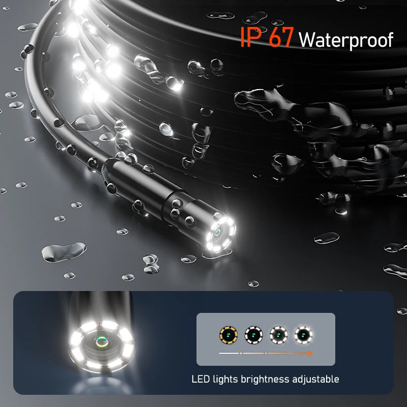 Endoscope Camera 4.3'' IPS Screen Single Dual Lens Waterproof Snake Plumbing Camera Car Inspection Borescope 8MM Probe 8LEDs