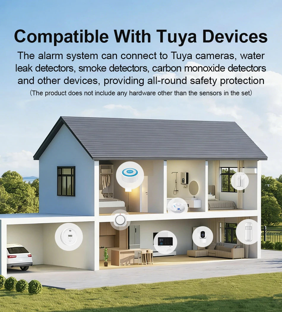 PGST WiFi 4G Home Alarm Security System Set Alexa Automation Alarm Security Protection Door Motion Works with Tuya Smart Life
