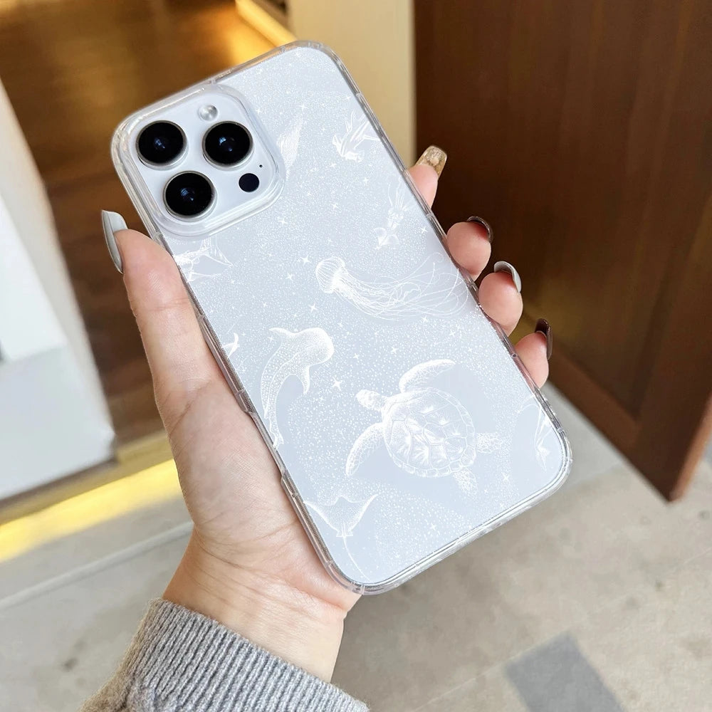 Phone Case For iPhone 17 16 15 14 13 12 11 Pro Air 16E 16Pro Max X XS XR SE2 7 8 Plus Seaside Cowboys Ocean Transparent Cover