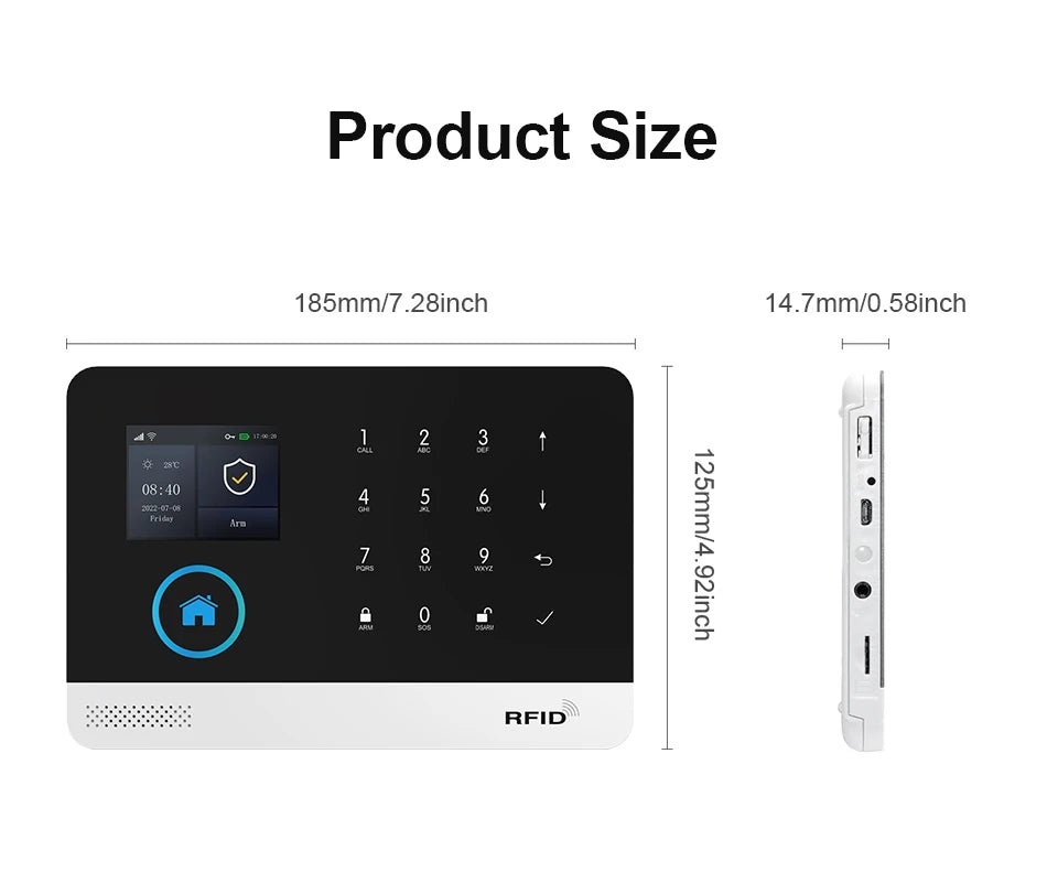 PGST WiFi 4G Home Alarm Security System Set Alexa Automation Alarm Security Protection Door Motion Works with Tuya Smart Life