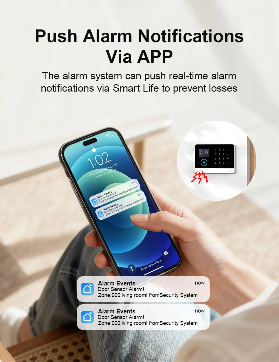 PGST WiFi 4G Home Alarm Security System Set Alexa Automation Alarm Security Protection Door Motion Works with Tuya Smart Life