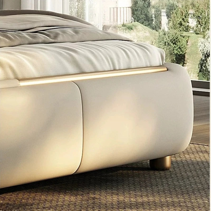 Bedroom Furniture Italian Simple Double Bed Frames Full Size Queen Soft Backrest Wedding Bed Muebles De Dormitorio Furniture