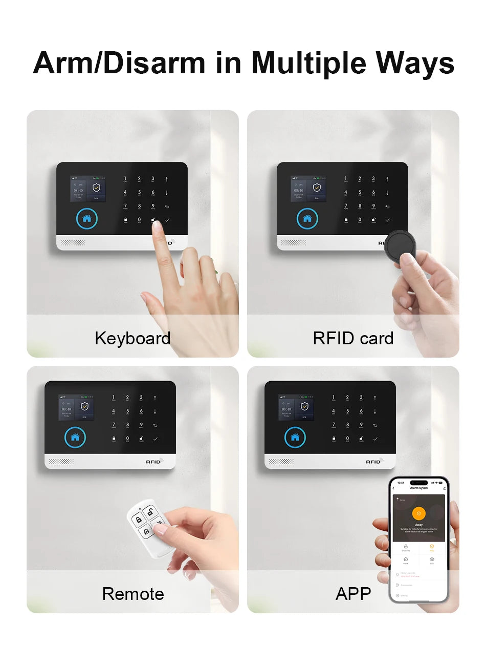 PGST WiFi 4G Home Alarm Security System Set Alexa Automation Alarm Security Protection Door Motion Works with Tuya Smart Life