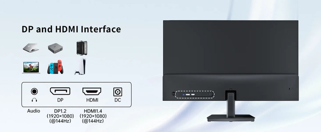 KTC Gaming Monitor, FHD@144Hz 120Hz Monitor with IPS Panel, Hardware Anti-Blue Light, 95% DCI-P3, 99% sRGB, ΔE＜2, 300 cd/㎡, 5ms