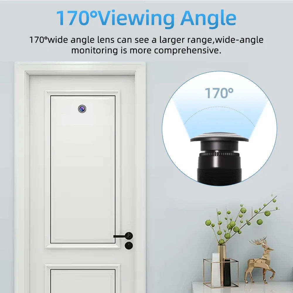 4MP HD Video Peephole WiFi Camera 170° Wide-angle Human Detection Audio Door Viewer Video-eye Wireless FIsheye Camera Tuya APP