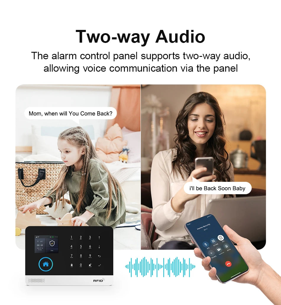 PGST WiFi 4G Home Alarm Security System Set Alexa Automation Alarm Security Protection Door Motion Works with Tuya Smart Life