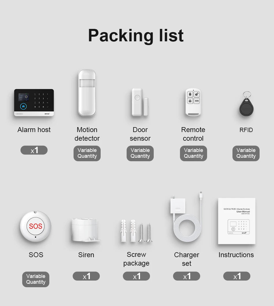 PGST WiFi 4G Home Alarm Security System Set Alexa Automation Alarm Security Protection Door Motion Works with Tuya Smart Life