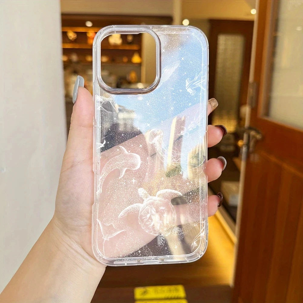 Phone Case For iPhone 17 16 15 14 13 12 11 Pro Air 16E 16Pro Max X XS XR SE2 7 8 Plus Seaside Cowboys Ocean Transparent Cover