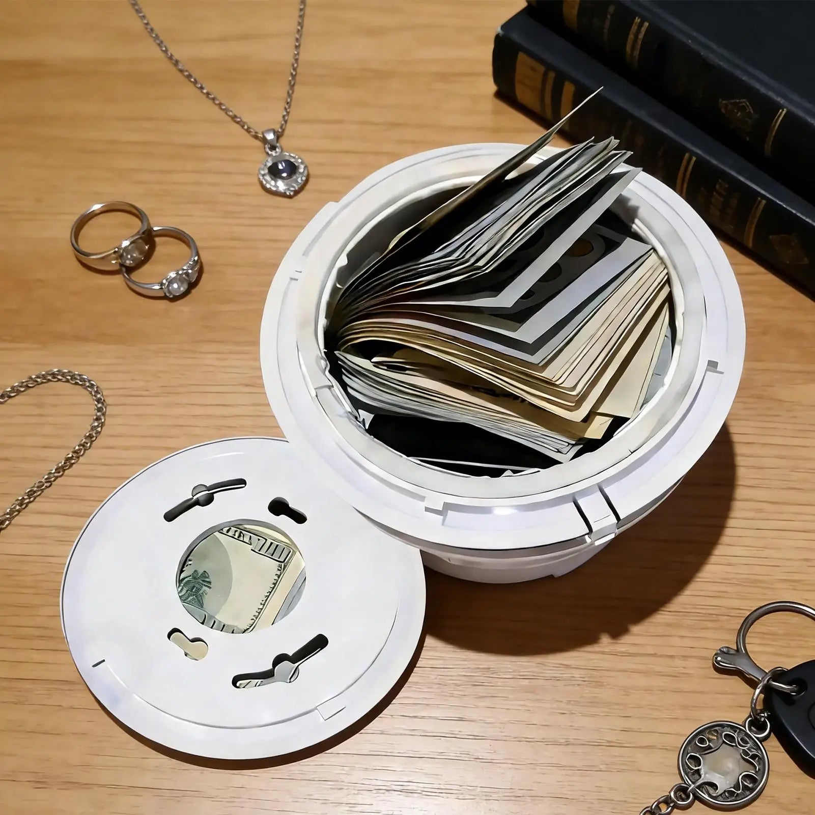Secret Safe Money Hiding Containers Valuable Storage Compartment for Rings Necklaces Change Home Dorm Security Cash Stash