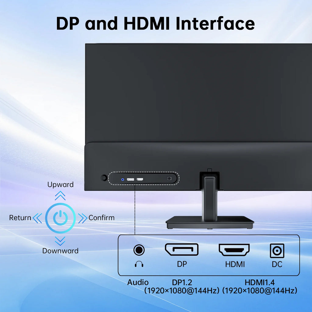 KTC Gaming Monitor, FHD@144Hz 120Hz Monitor with IPS Panel, Hardware Anti-Blue Light, 95% DCI-P3, 99% sRGB, ΔE＜2, 300 cd/㎡, 5ms