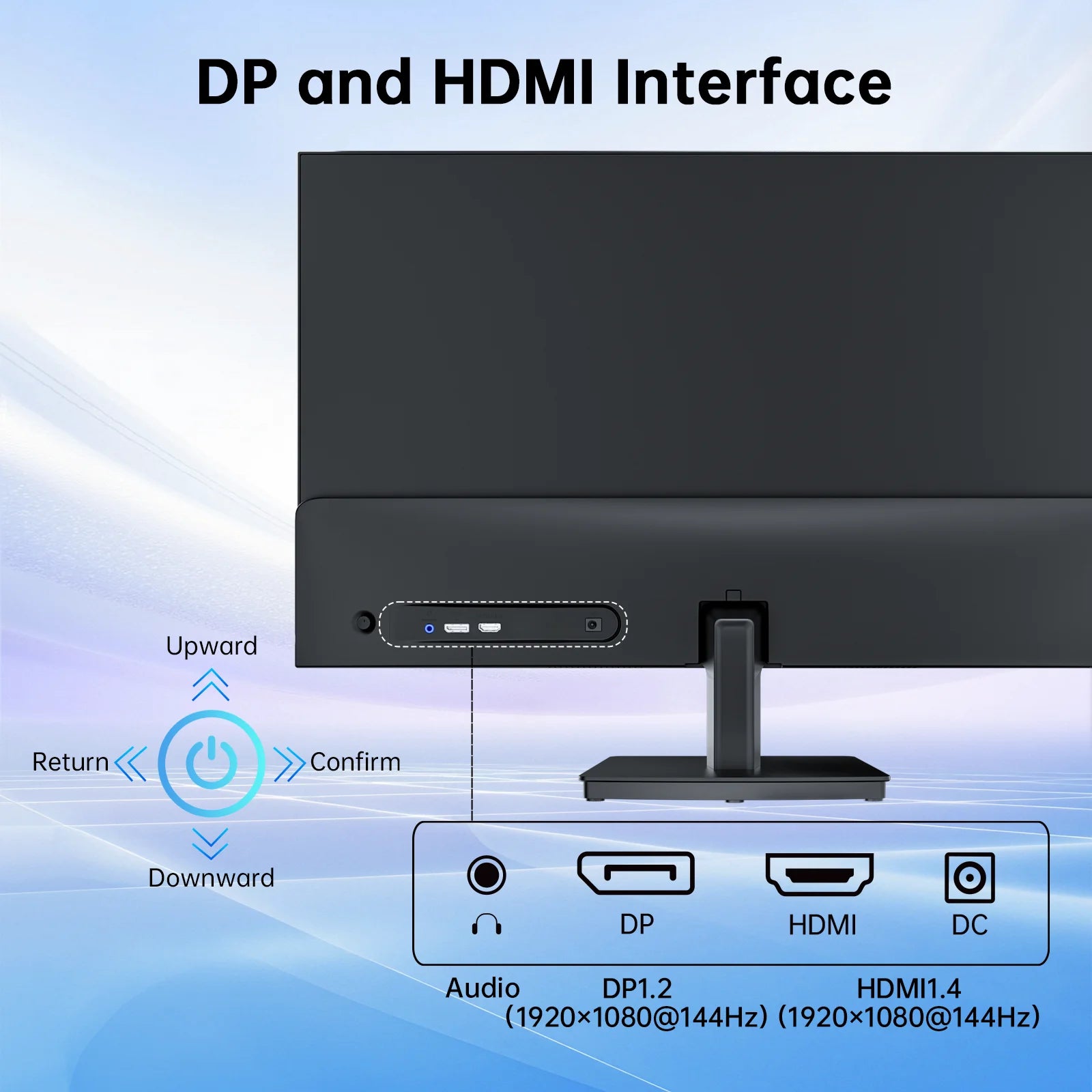 KTC Gaming Monitor, FHD@144Hz 120Hz Monitor with IPS Panel, Hardware Anti-Blue Light, 95% DCI-P3, 99% sRGB, ΔE＜2, 300 cd/㎡, 5ms