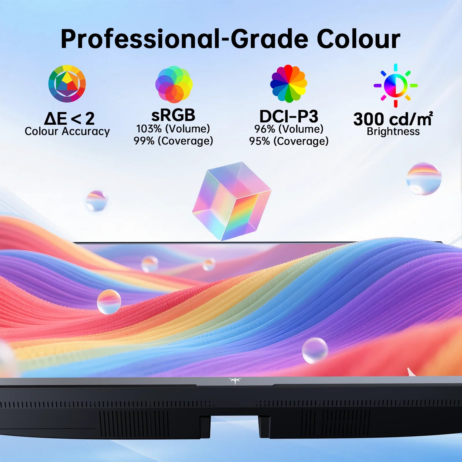 KTC Gaming Monitor, FHD@144Hz 120Hz Monitor with IPS Panel, Hardware Anti-Blue Light, 95% DCI-P3, 99% sRGB, ΔE＜2, 300 cd/㎡, 5ms