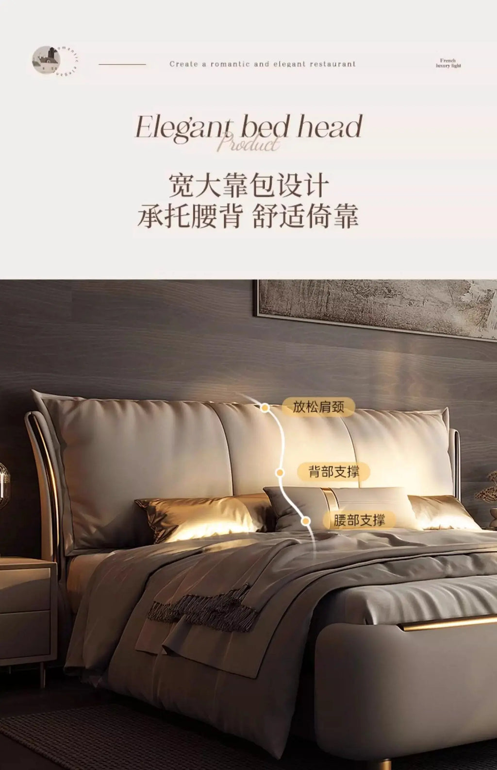 Bedroom Furniture Italian Simple Double Bed Frames Full Size Queen Soft Backrest Wedding Bed Muebles De Dormitorio Furniture