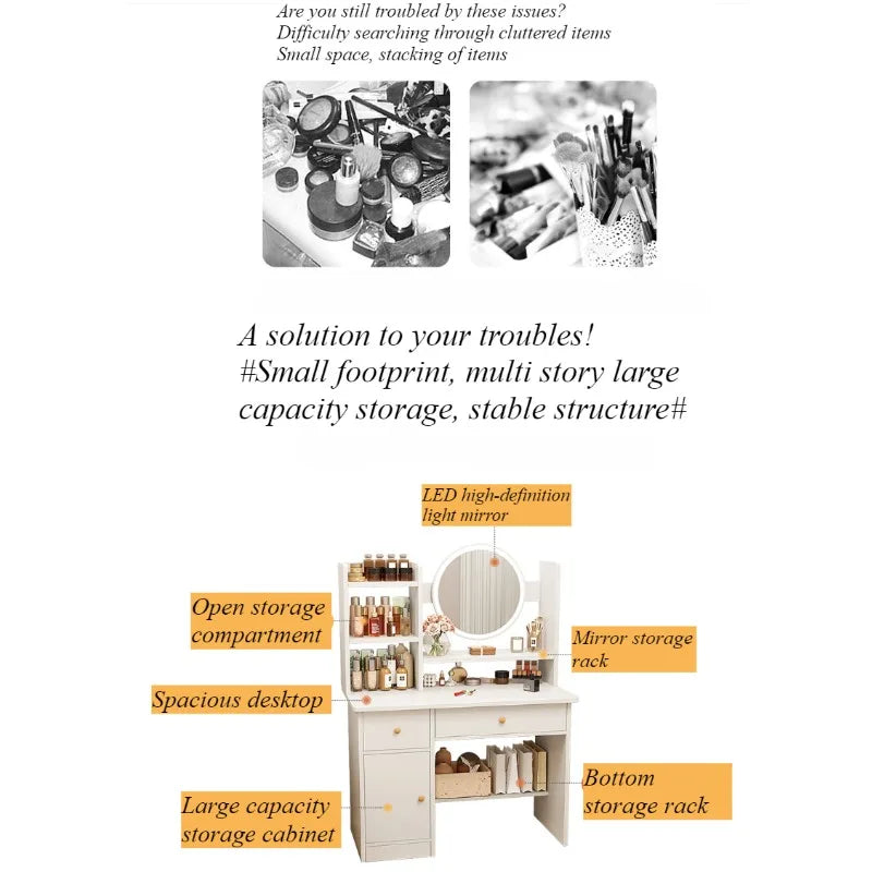 Dresser bedroom small modern simple storage cabinet integrated small apartment Internet celebrity ins style makeup table makeup