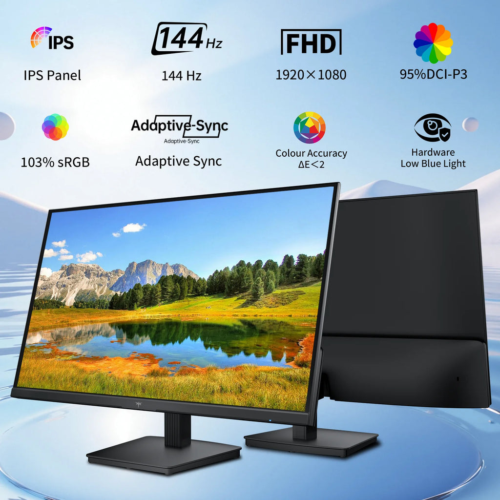 KTC Gaming Monitor, FHD@144Hz 120Hz Monitor with IPS Panel, Hardware Anti-Blue Light, 95% DCI-P3, 99% sRGB, ΔE＜2, 300 cd/㎡, 5ms