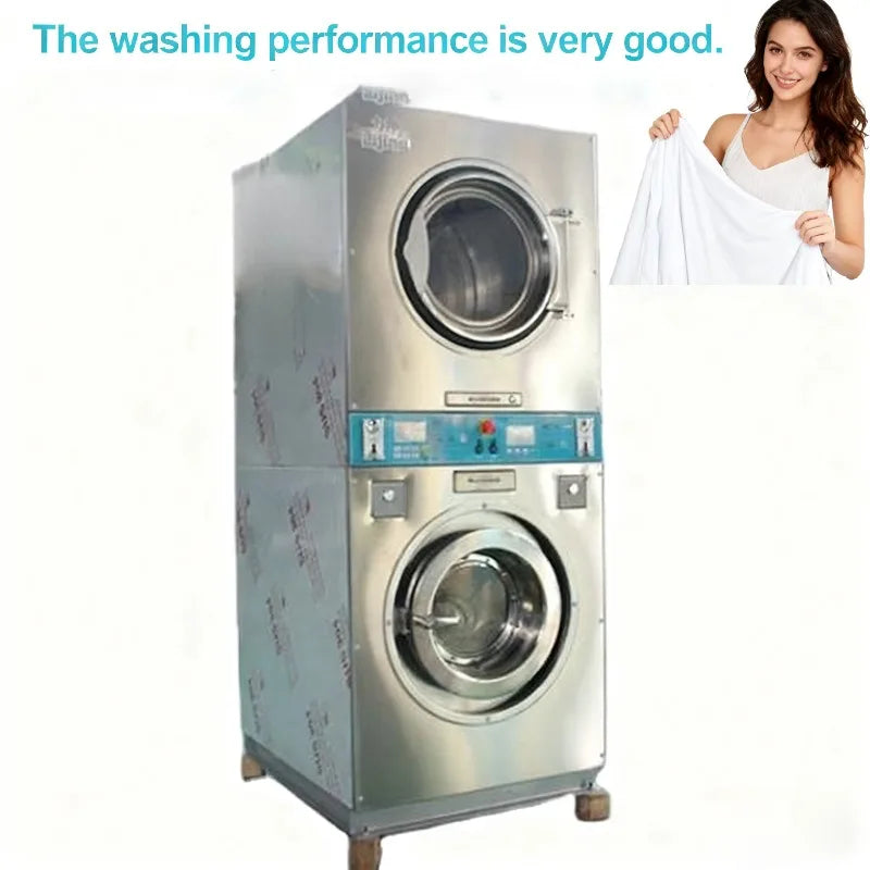 High Efficiency Heavy Duty Industrial Commercial Laundry Washing Machine with Dryer for Outdoor Laundry Use customize