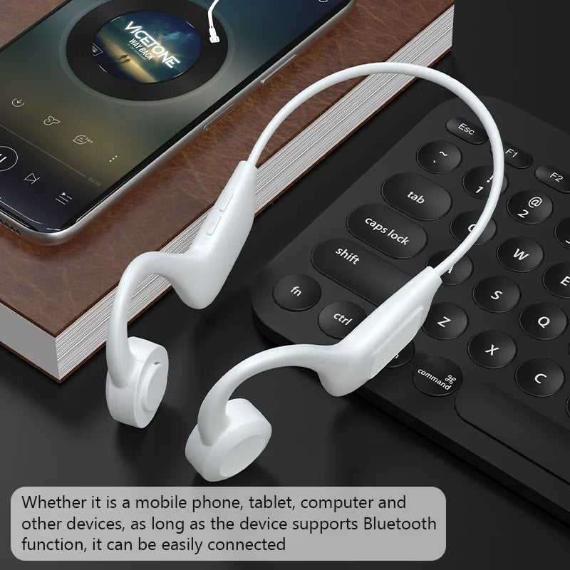 JS7 Wireless Ear-hook Open-type OWS Air Conduction Headphone LED Power Display Memory Card Insertable Bluetooth Earphones Earbud